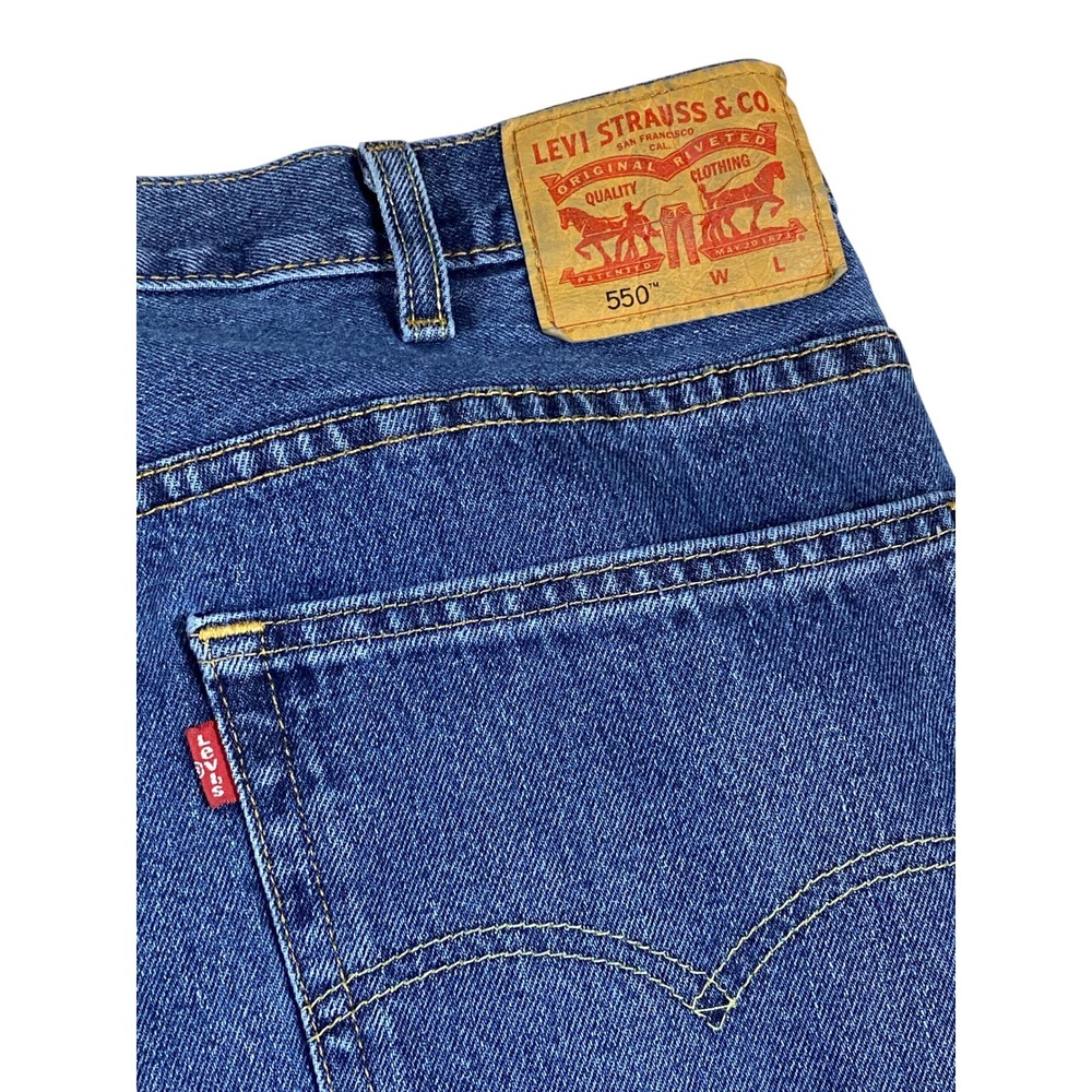 Levi Strauss 550 Jeans Mens W44 L32 Relaxed Fit Blue Denim‎ Pants
